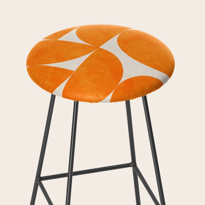 Geometric Shapes orange mid century Stool Gallery Image 2