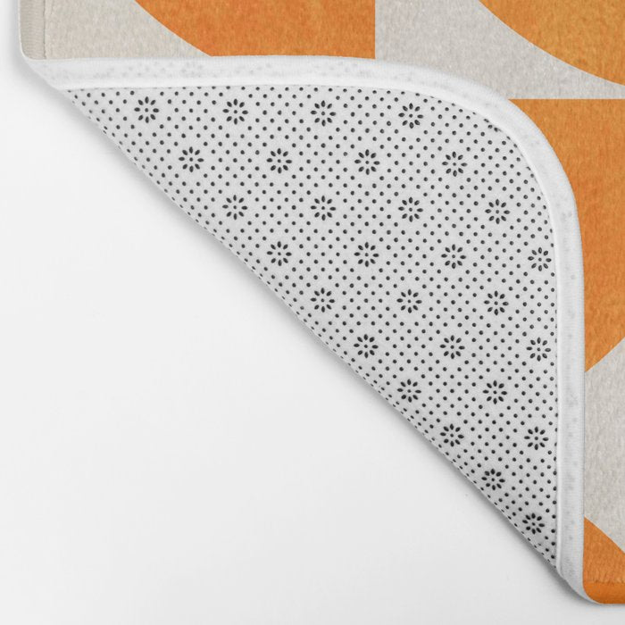Geometric Shapes orange mid century Bath Mat Gallery Image 2
