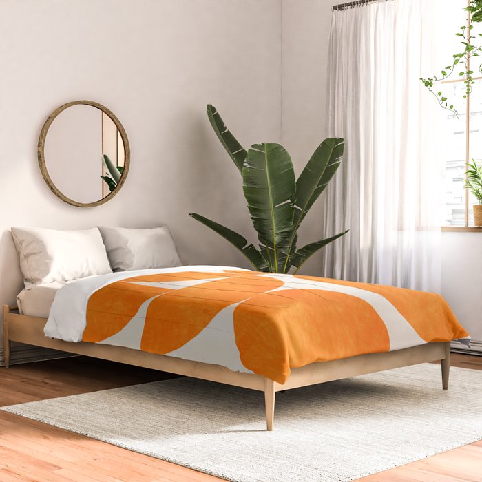 Geometric Shapes orange mid century Comforter Gallery Image 2