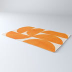 Geometric Shapes orange mid century Rug Gallery Image 3