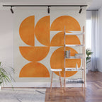 Geometric Shapes orange mid century Wall Mural Gallery Image 1