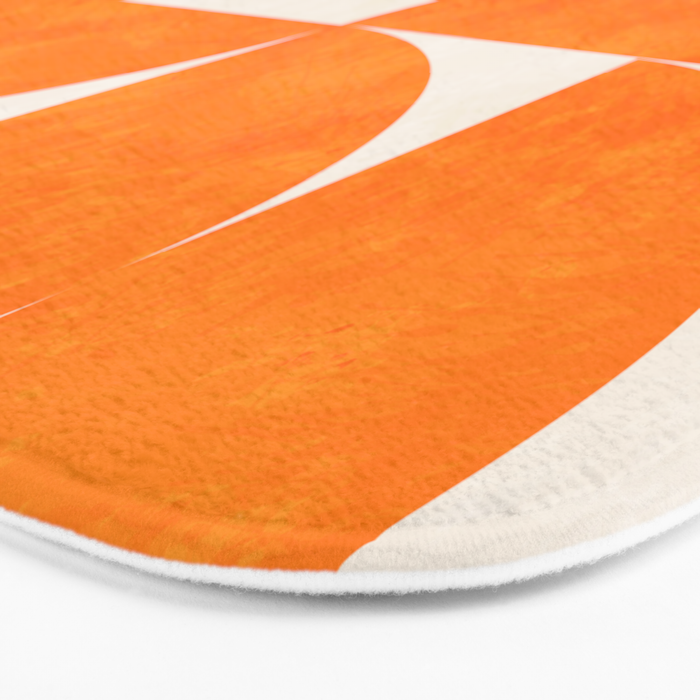 Geometric Shapes orange mid century Bath Mat Gallery Image 3
