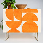 Geometric Shapes orange mid century Credenza Gallery Image 1