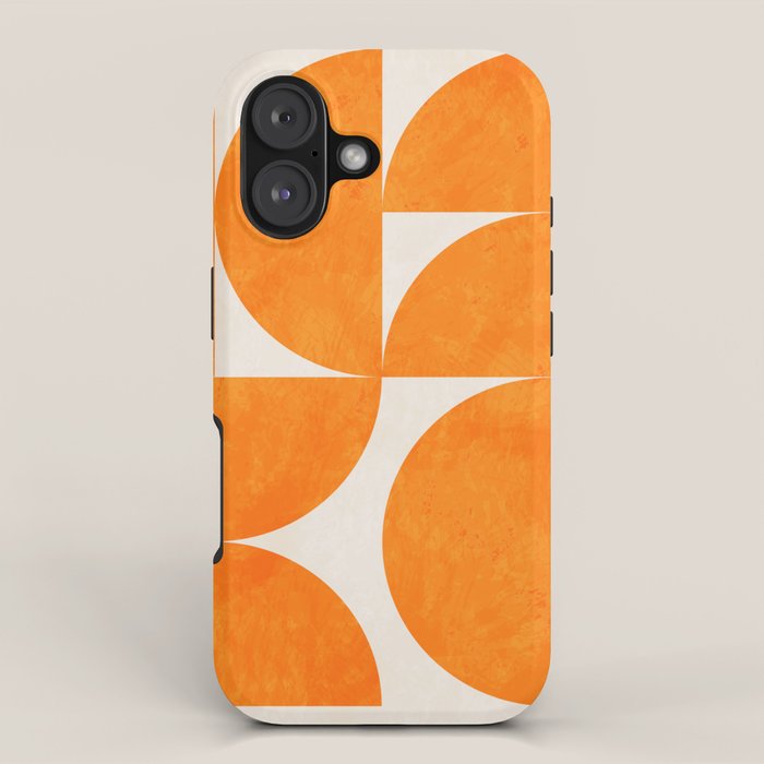 Geometric Shapes orange mid century iPhone Case Gallery Image 1