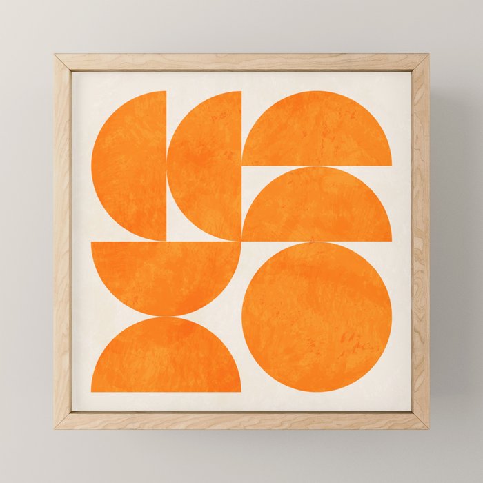 Geometric Shapes orange mid century Mini Art Print Gallery Image 1