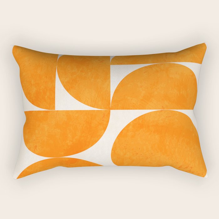 Geometric Shapes orange mid century Rectangular Pillow Gallery Image 2