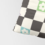 Colorful Flowers Black&White Checker Pillow Sham Gallery Image 4