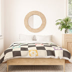 Colorful Flowers Black&White Checker Duvet Cover Gallery Image 3