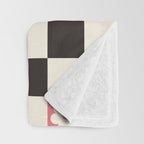 Colorful Flowers Black&White Checker Throw Blanket Gallery Image 3