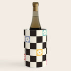 Colorful Flowers Black&White Checker Wine Chiller Gallery Image 3