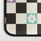 Colorful Flowers Black&White Checker Laptop Sleeve Gallery Image 3