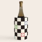 Colorful Flowers Black&White Checker Wine Chiller Gallery Image 1