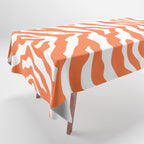 Zebra Wild Animal Print Orange Tablecloth Gallery Image 1