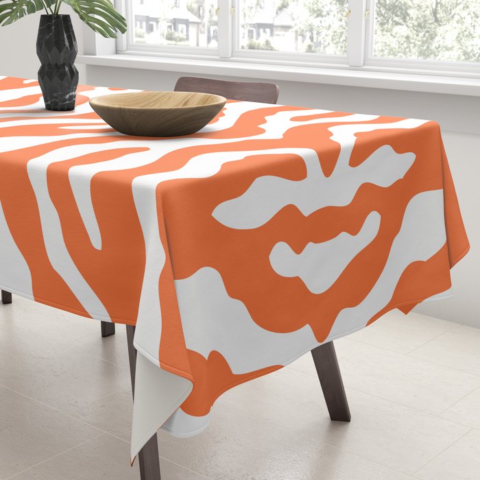 Zebra Wild Animal Print Orange Tablecloth Gallery Image 3