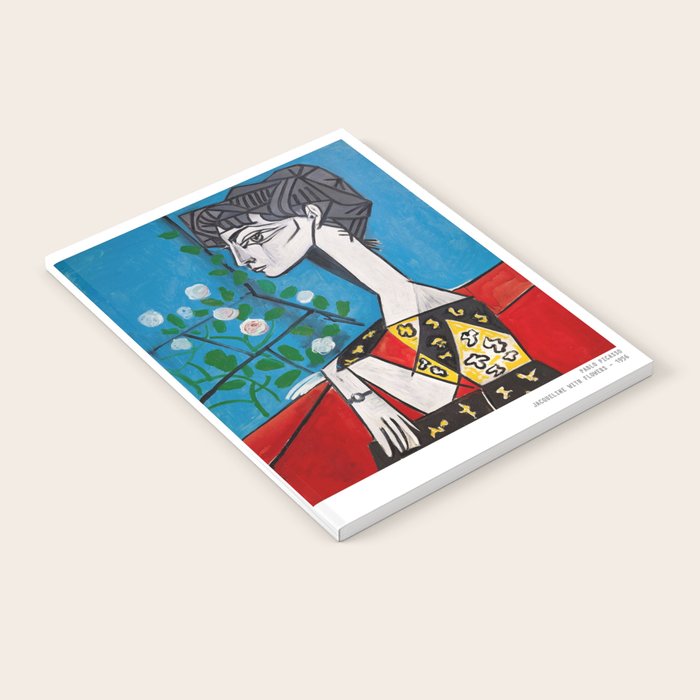Pablo Picasso Jacqueline With Flowers 1956, T Shirt, Artwork Notebook Gallery Image 1