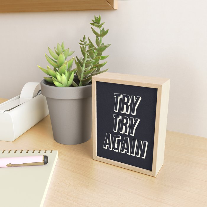 Try Try Again - Black and White Mini Art Print Gallery Image 2