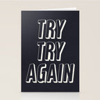Try Try Again - Black and White Stationery Card Gallery Image 2