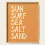 Sun Surf Sea Salt Sand Hand Lettering Serving Tray Gallery Image 1