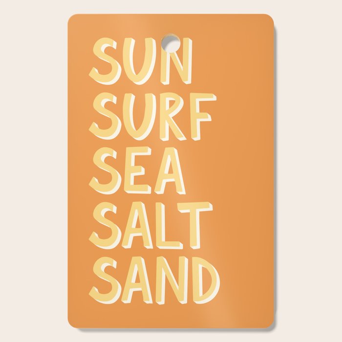 Sun Surf Sea Salt Sand Hand Lettering Cutting Board Gallery Image 1