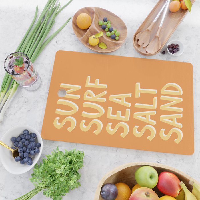 Sun Surf Sea Salt Sand Hand Lettering Cutting Board Gallery Image 2