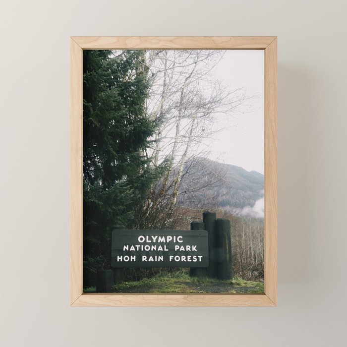 Olympic National Park Hoh Rain Forest Sign Mini Art Print Gallery Image 1
