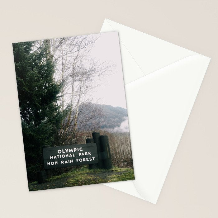 Olympic National Park Hoh Rain Forest Sign Stationery Card Gallery Image 2