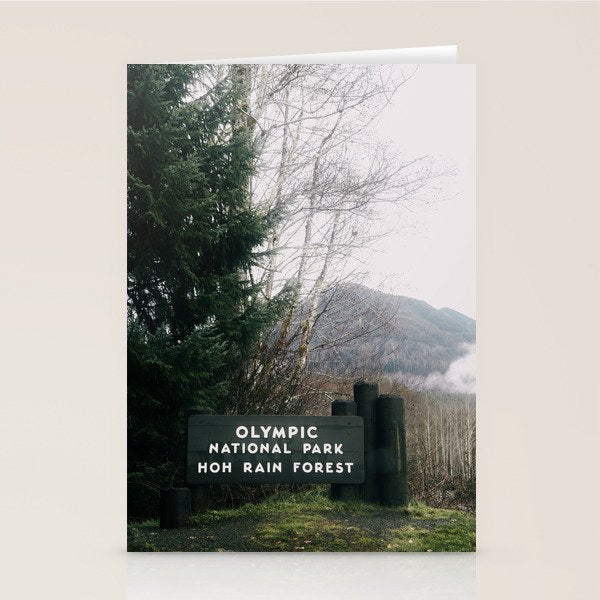 Olympic National Park Hoh Rain Forest Sign Stationery Card Gallery Image 2