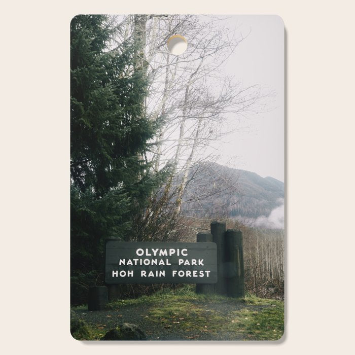 Olympic National Park Hoh Rain Forest Sign Cutting Board Gallery Image 1