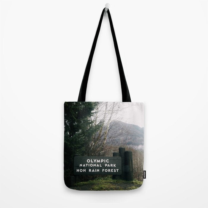Olympic National Park Hoh Rain Forest Sign Tote Bag Gallery Image 2