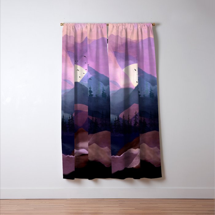 Misty Mountain Morning Window Curtain Gallery Image 3