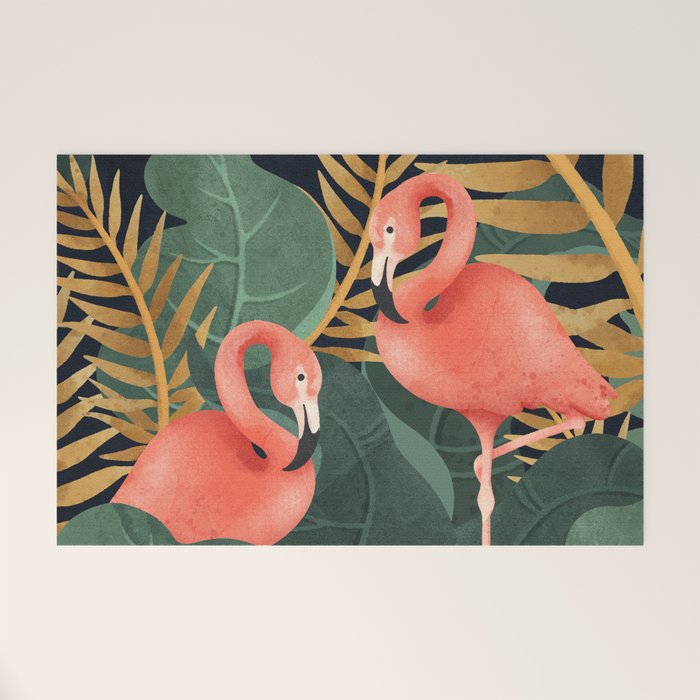 Two Flamingos Welcome Mat Gallery Image 1
