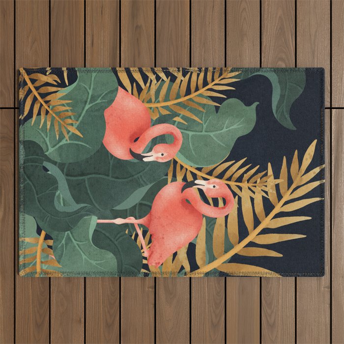 Two Flamingos Outdoor Rug Gallery Image 1