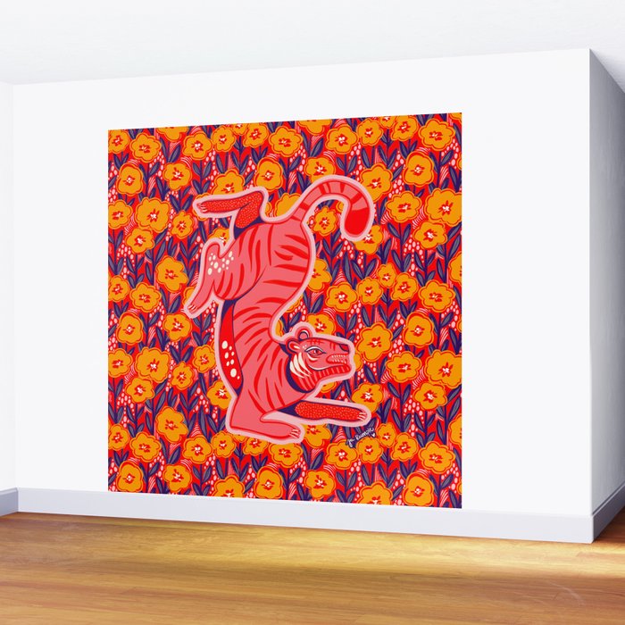 Golden Tiger Wall Mural Gallery Image 2