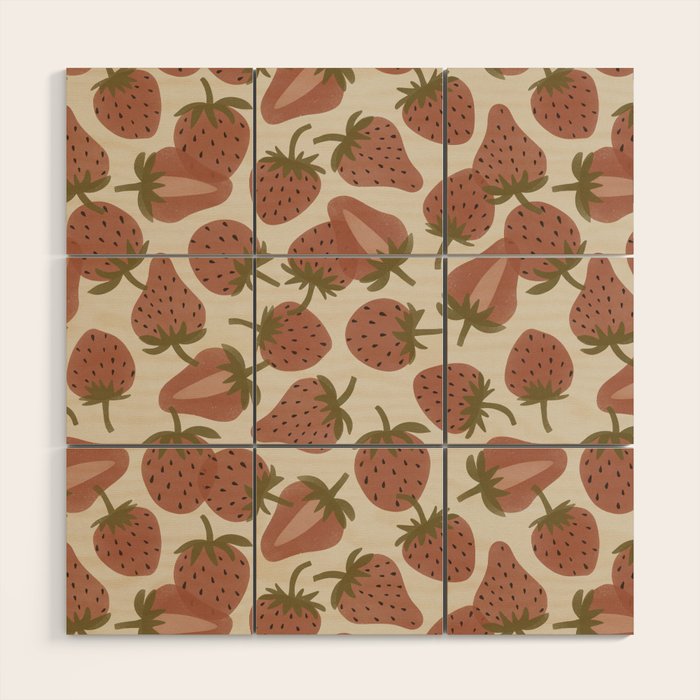 Strawberry Bowl Wood Wall Art Gallery Image 1