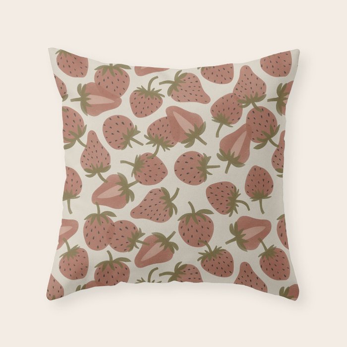 Strawberry Bowl Throw Pillow Gallery Image 6