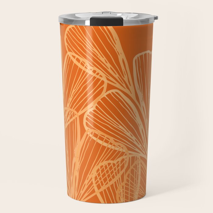 Modern Garden in Orange Travel Mug