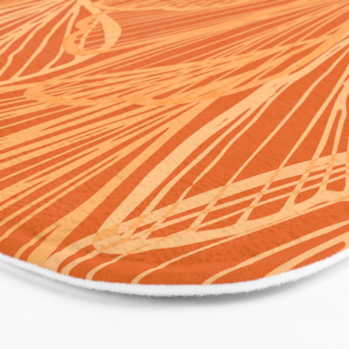 Modern Garden in Orange Bath Mat Gallery Image 3