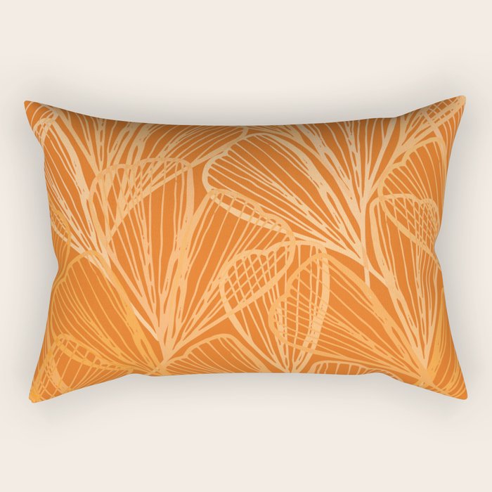 Modern Garden in Orange Rectangular Pillow Gallery Image 1