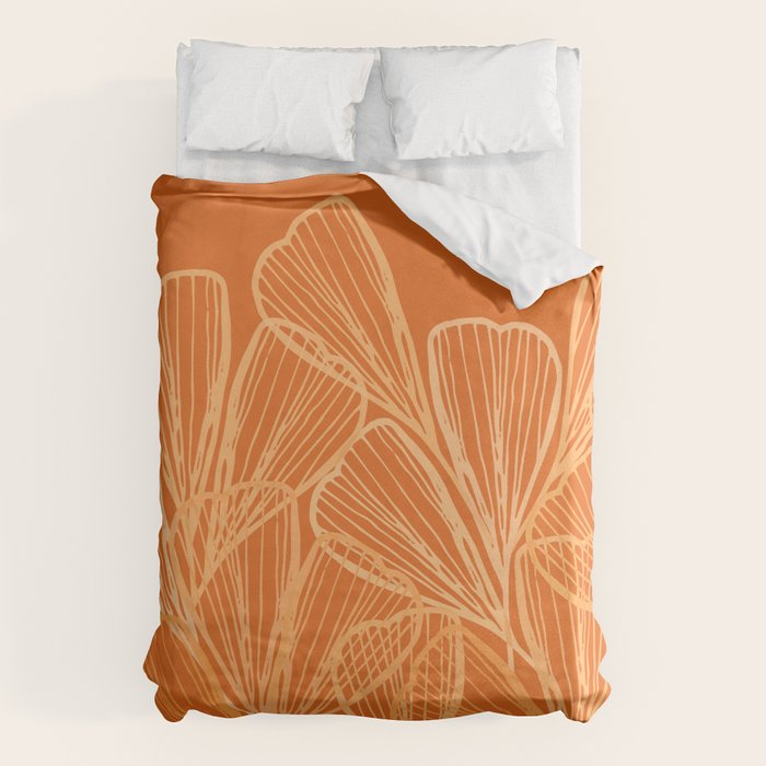 Modern Garden in Orange Duvet Cover Gallery Image 6