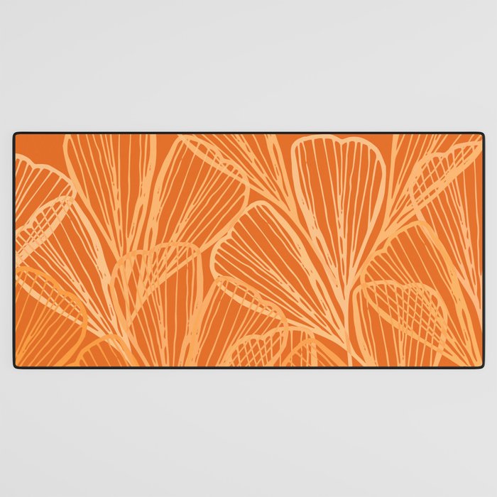 Modern Garden in Orange Desk Mat Gallery Image 3