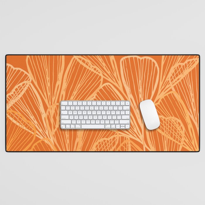Modern Garden in Orange Desk Mat Gallery Image 1