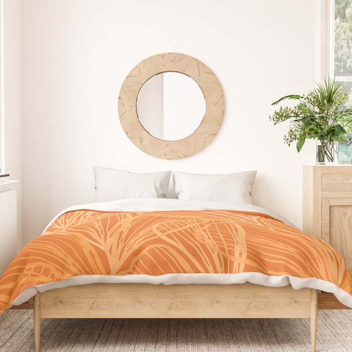 Modern Garden in Orange Duvet Cover Gallery Image 3