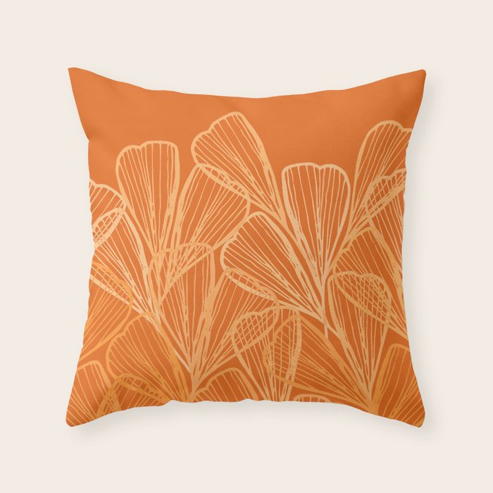 Modern Garden in Orange Throw Pillow Gallery Image 6