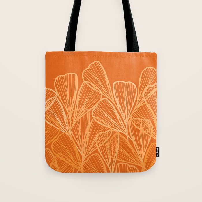 Modern Garden in Orange Tote Bag Gallery Image 1