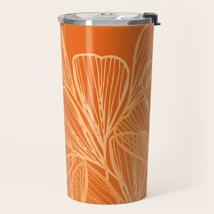 Modern Garden in Orange Travel Mug Gallery Image 2