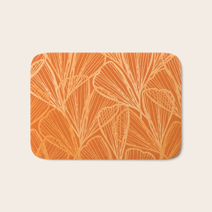 Modern Garden in Orange Bath Mat Gallery Image 1