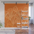 Modern Garden in Orange Wall Mural Gallery Image 1