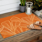 Modern Garden in Orange Outdoor Rug Gallery Image 2