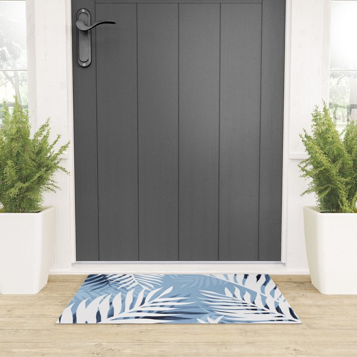 Tropical bliss - chambray blue Welcome Mat Gallery Image 3