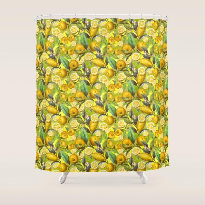 Cyber Lime Summer Shower Curtain Gallery Image 1